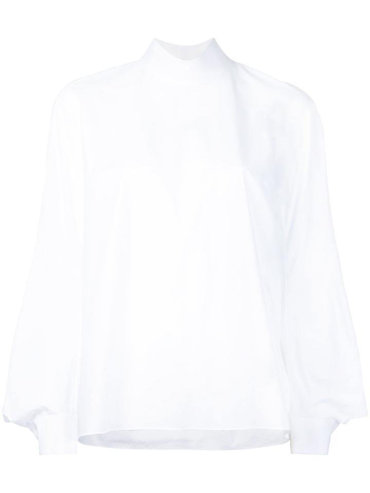 Delpozo - Flared Blouse - Women - Cotton - 38, White, Cotton