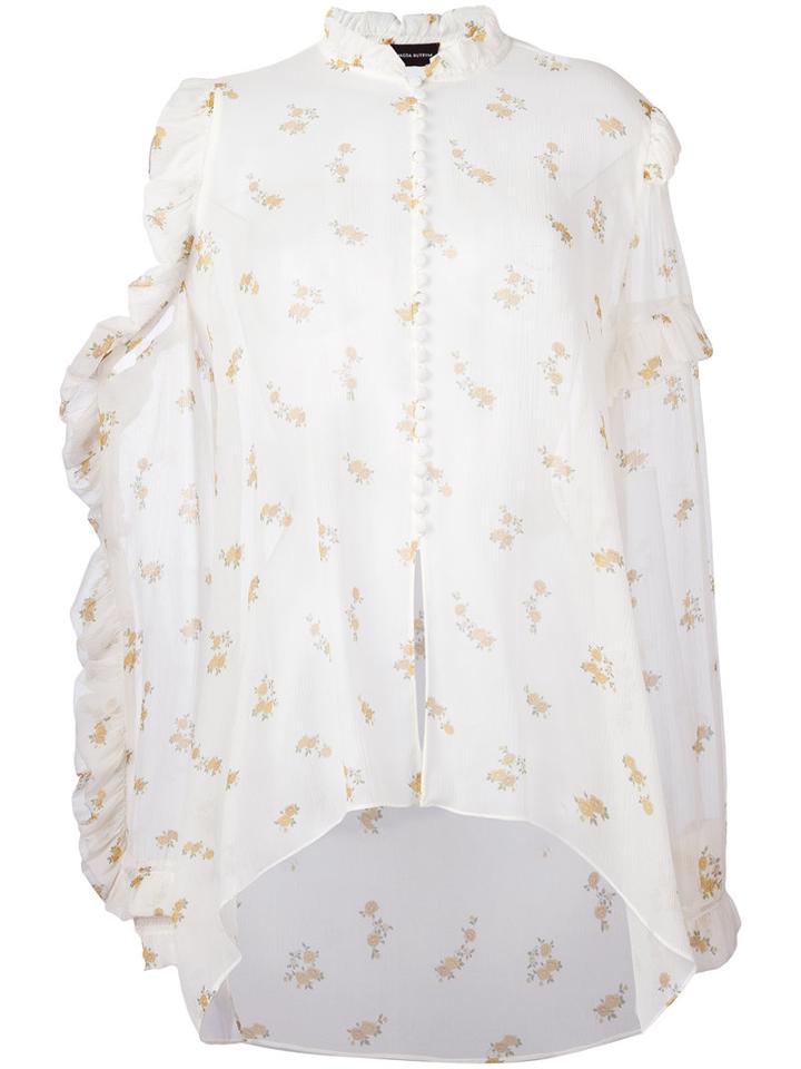 Magda Butrym Floral Print Shirt, Women's, Size: 40, Nude/neutrals, Silk