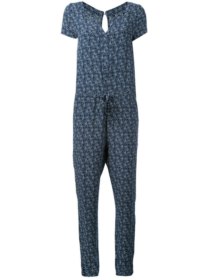 Woolrich - Short-sleeve Printed Jumpsuit - Women - Viscose - S, Blue, Viscose