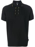Cavalli Class Embellished Collar Polo Shirt - Black