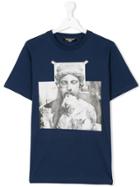 Neil Barrett Kids Tattoo Statue Print T-shirt - Blue