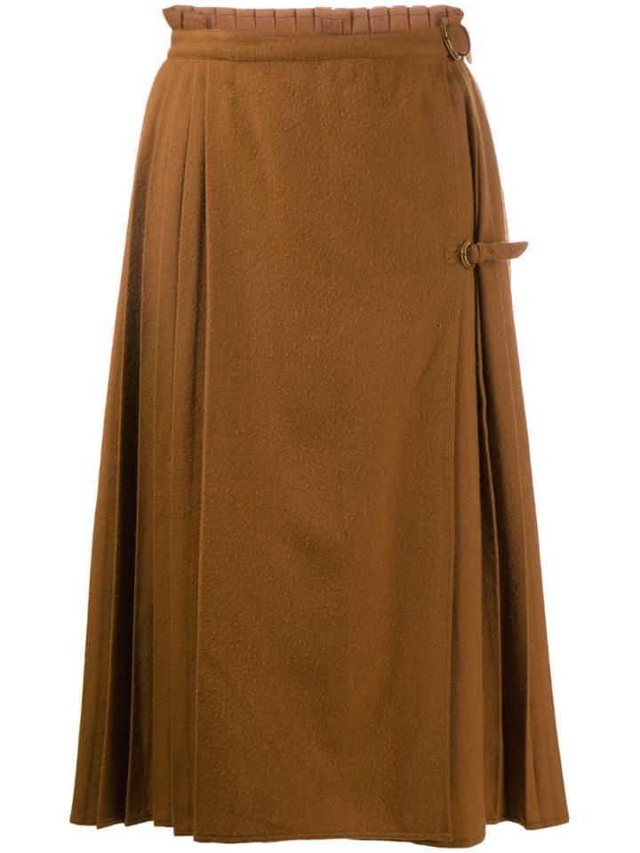 Versace Pre-owned 1980's Pleated Detail Skirt - Neutrals