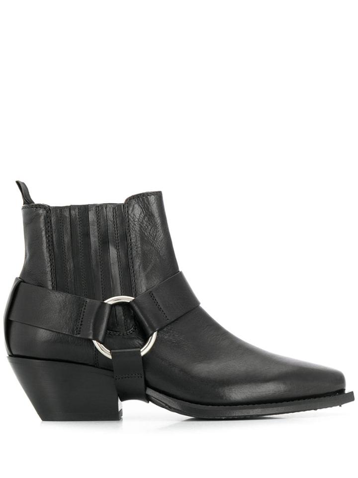 Vic Matie Removable Strap Beatle Boots - Black