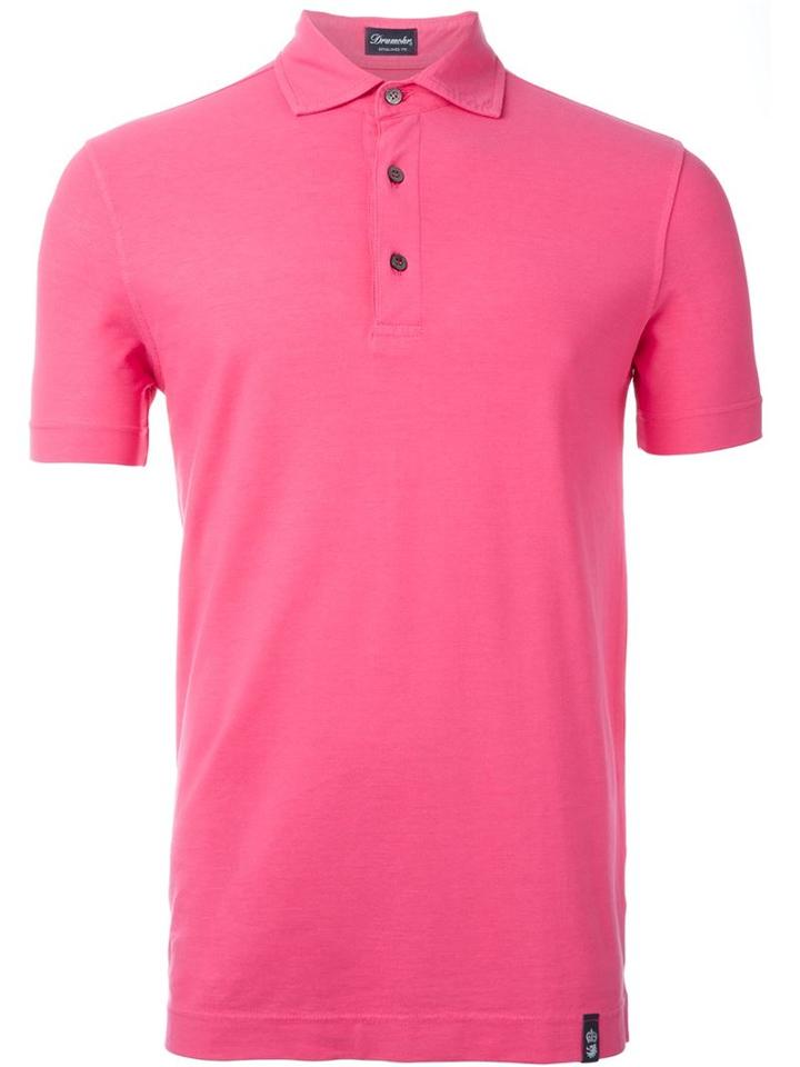 Drumohr Classic Polo Shirt, Men's, Size: S, Pink/purple, Cotton