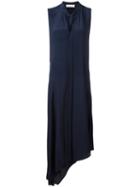 Marni Asymmetric Ruffle Blouse, Women's, Size: 44, Blue, Acetate/silk