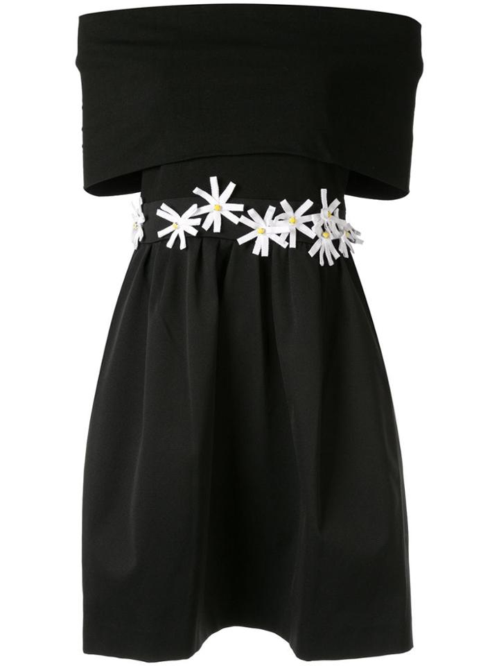 Paule Ka Floral Off-shoulder Dress - Black