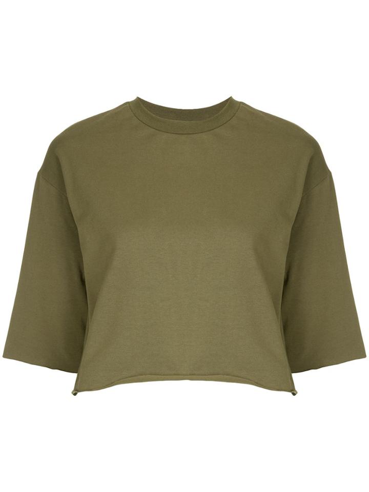 Guild Prime Raw Hem Cropped T-shirt - Brown