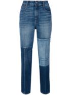 Stella Mccartney - Patchwork Cropped Jeans - Women - Cotton/spandex/elastane - 29, Blue, Cotton/spandex/elastane