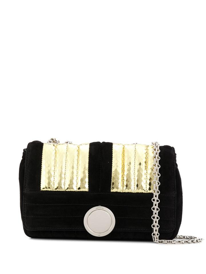 Giambattista Valli Matelasse Metallic Shoulder Bag - Black