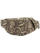 Manokhi Snake Print Belt Bag - Green