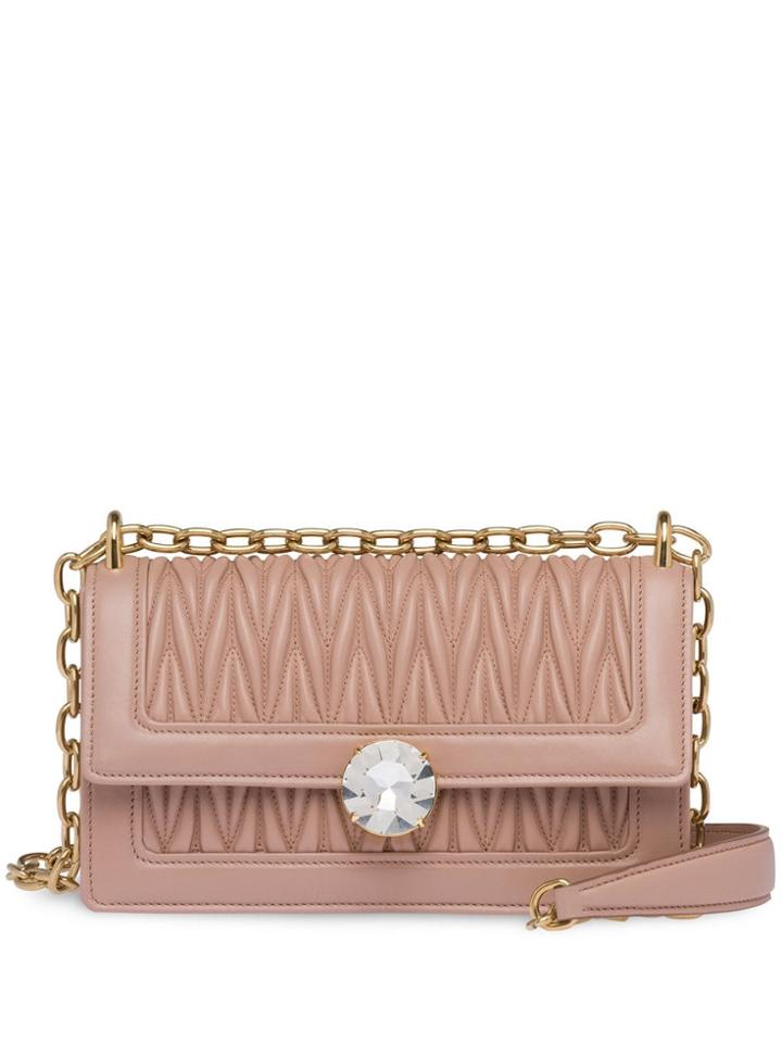 Miu Miu Miu Solitaire Matelassé Bag - Neutrals