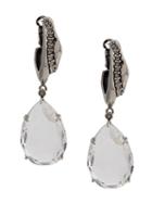 Alexander Mcqueen Crystal Pendant Earrings - Silver