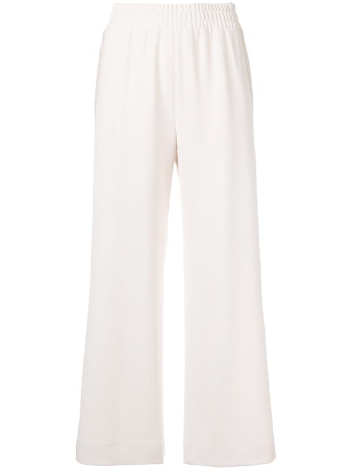 See By Chloé Embroidered Stripe Wide Leg Trousers - Nude & Neutrals