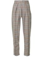 Anouki Check Tapered Trousers - Pink