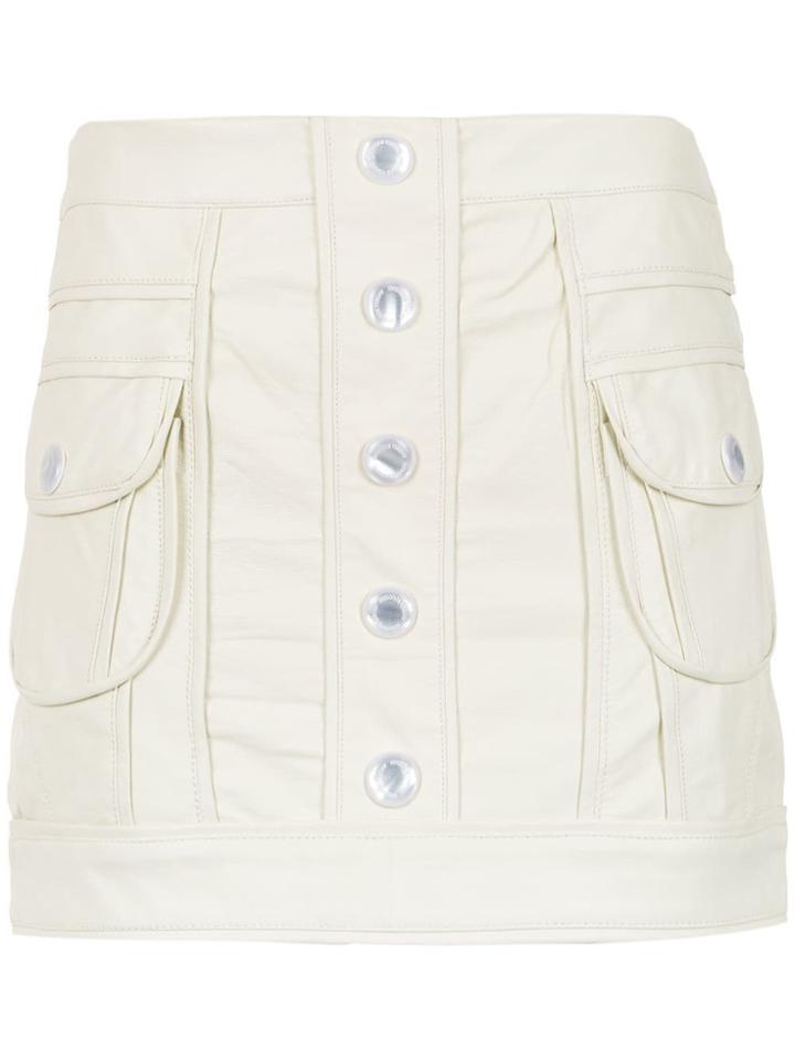 Andrea Bogosian Leather Skirt - White