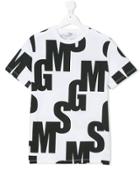 Msgm Kids Logo Patch T-shirt - White