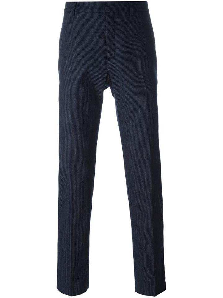 Ami Alexandre Mattiussi Lined Straight Fit Trousers, Men's, Size: 36, Blue, Cotton/polyester/spandex/elastane/wool