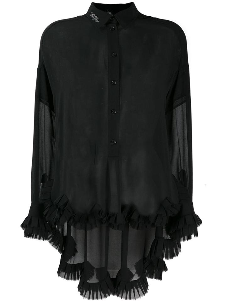 Philosophy Di Lorenzo Serafini Long-sleeve Sheer Blouse - Black