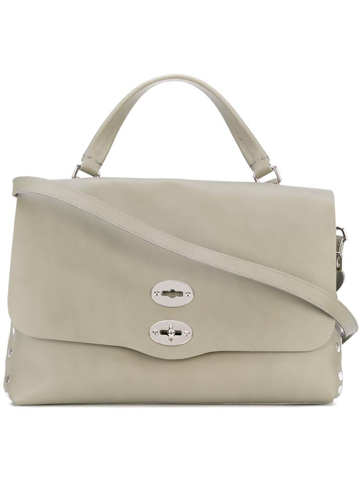 Zanellato Foldover Studded Tote - Nude & Neutrals
