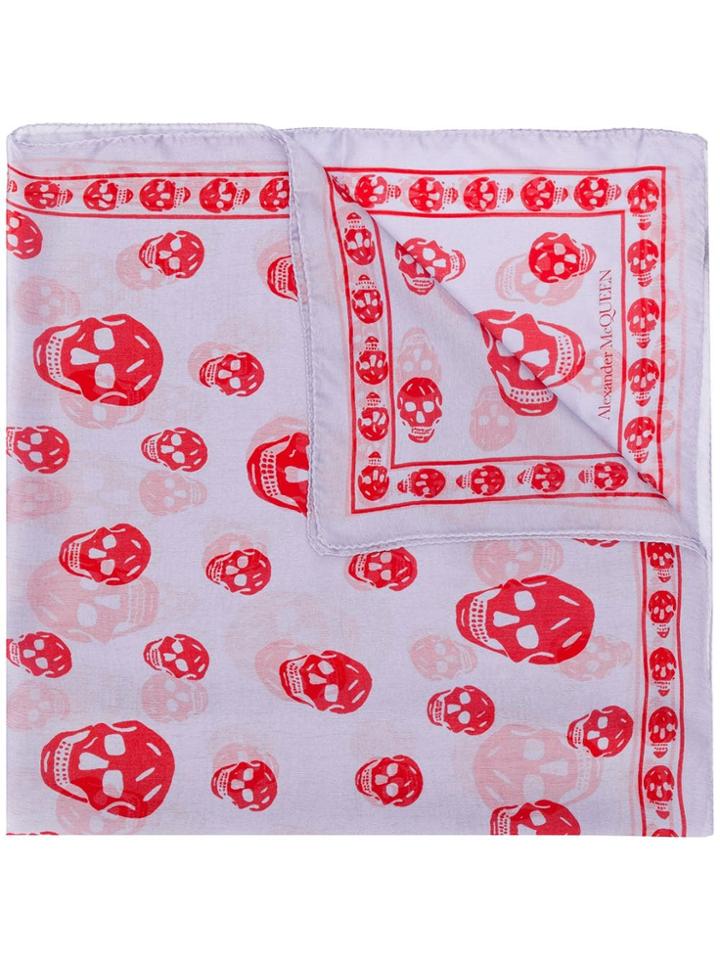 Alexander Mcqueen Classic Skull Scarf - Purple