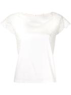 Ballsey Crochet Sleeve T-shirt - White