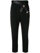 Elisabetta Franchi Belted Cigarette Trousers - Black