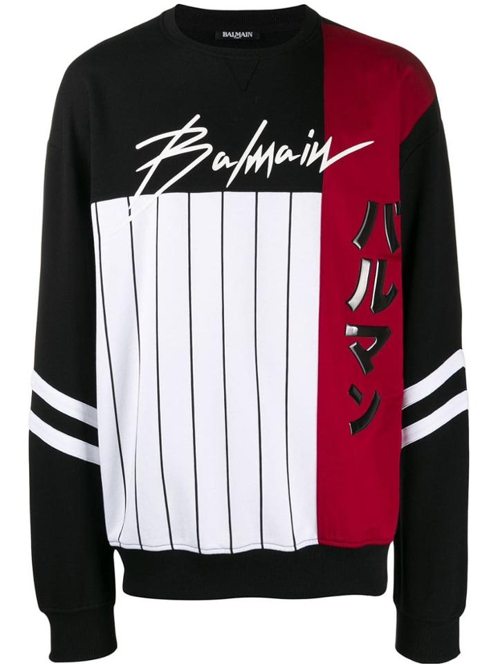 Balmain Printed Relaxed Sweatshirt - Black