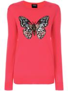 Markus Lupfer Butterfly Sequin Sweater - Red
