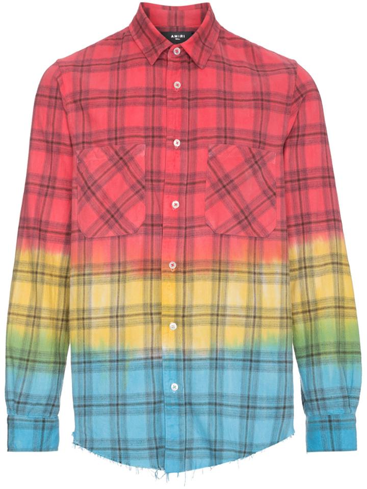 Amiri Distressed Dip-dyed Shirt - Red