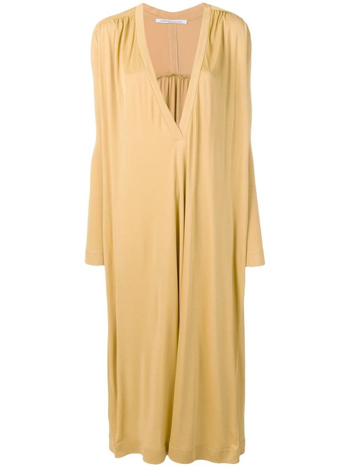 Agnona Deep V-neck Dress - Neutrals