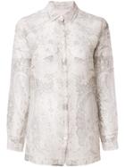 Etro Mixed Print Sheer Blouse - Nude & Neutrals