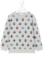 Stella Mccartney Kids - Helmet Print Sweatshirt - Kids - Cotton - 8 Yrs, Grey