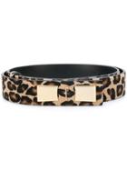 Salvatore Ferragamo Leopard Pattern Logo Buckle Belt - Yellow & Orange