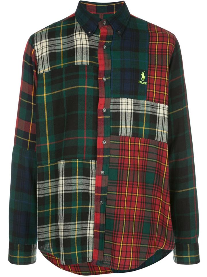 Palace Logo Patch Plaid Shirt - Red