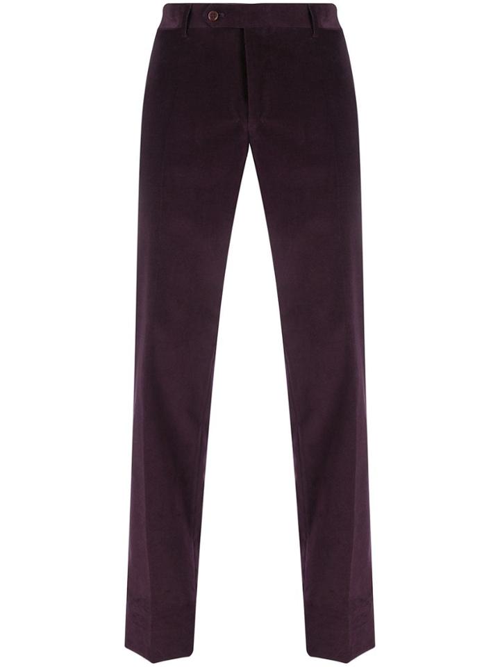 Canali Velvet Trousers - Purple
