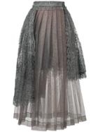 Ermanno Scervino Lace Overlay Tulle Skirt - Grey