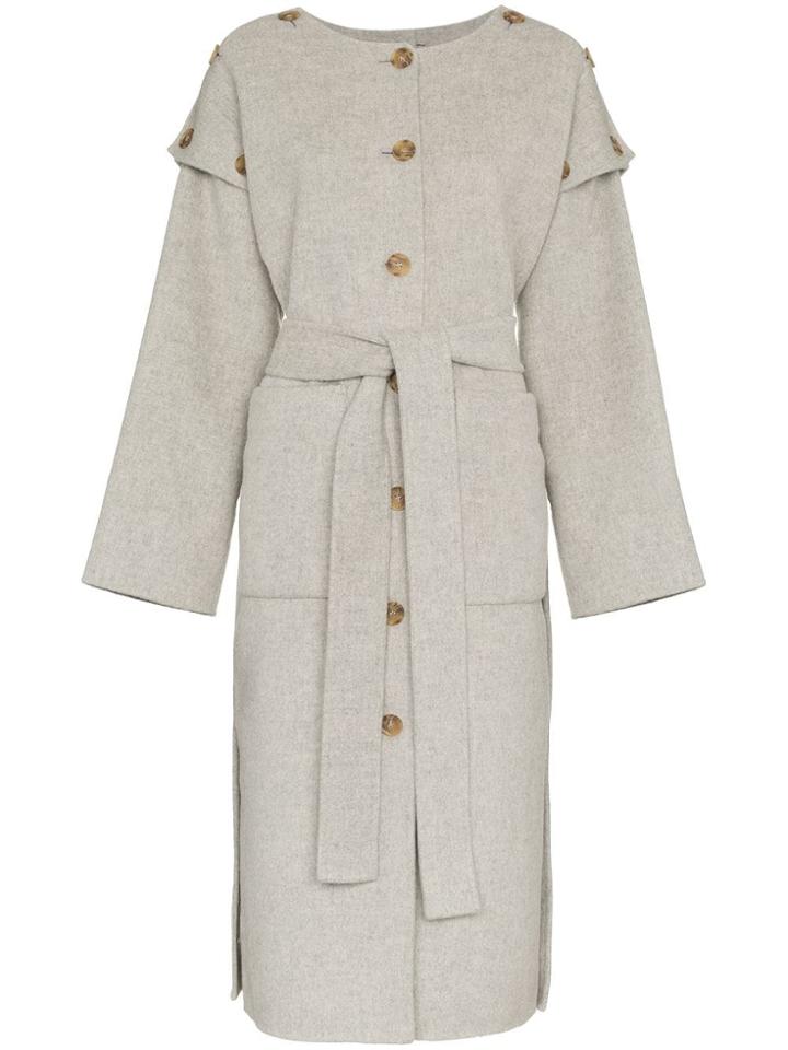 Rejina Pyo Simone Belted Wool Coat - Grey