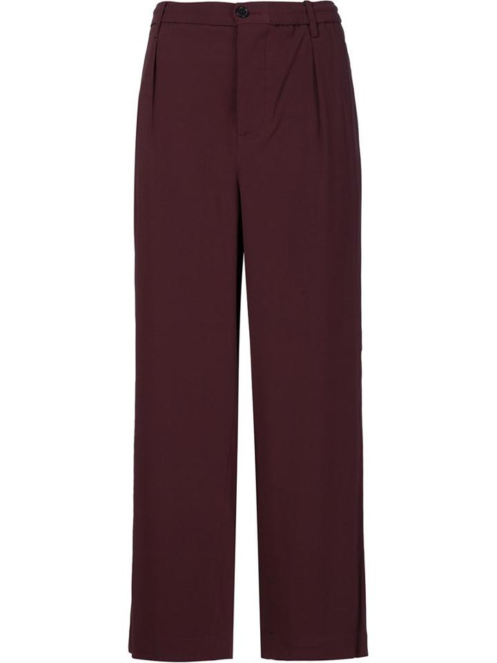 Marni Elasticated Waist Trousers, Women's, Size: 40, Red, Elastodiene/viscose