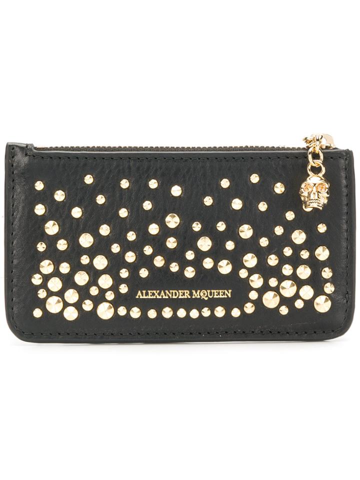 Alexander Mcqueen Zippered Card Holder Wallet - Black