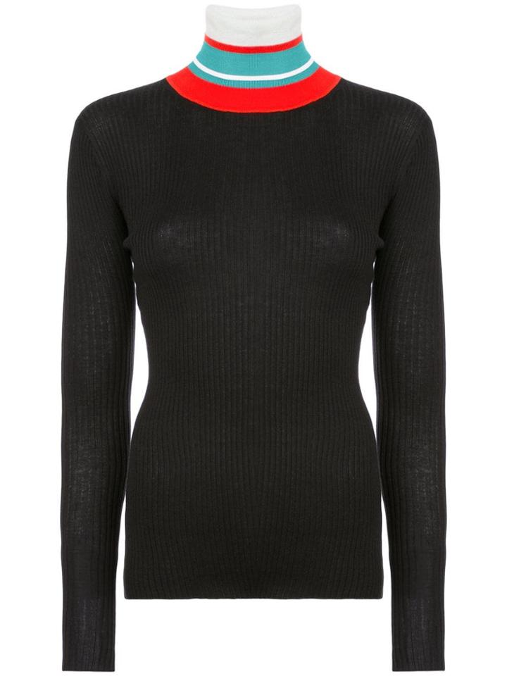 Proenza Schouler L/s Knit Turtlenk-lightweight Rib - Black