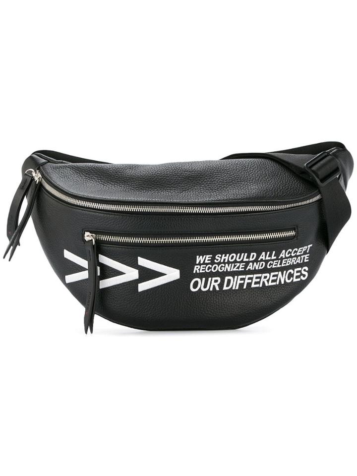 Ports V Slogan Zipped Belt Bag - Black