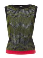 M Missoni Ribbed Tank Top, Women's, Size: 40, Black, Cotton/acrylic/polyamide/wool