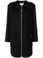 Michael Michael Kors Collarless Zip-up Coat - Black