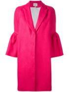 Delpozo - Tulip Sleeves Trench Coat - Women - Linen/flax - 38, Pink/purple, Linen/flax