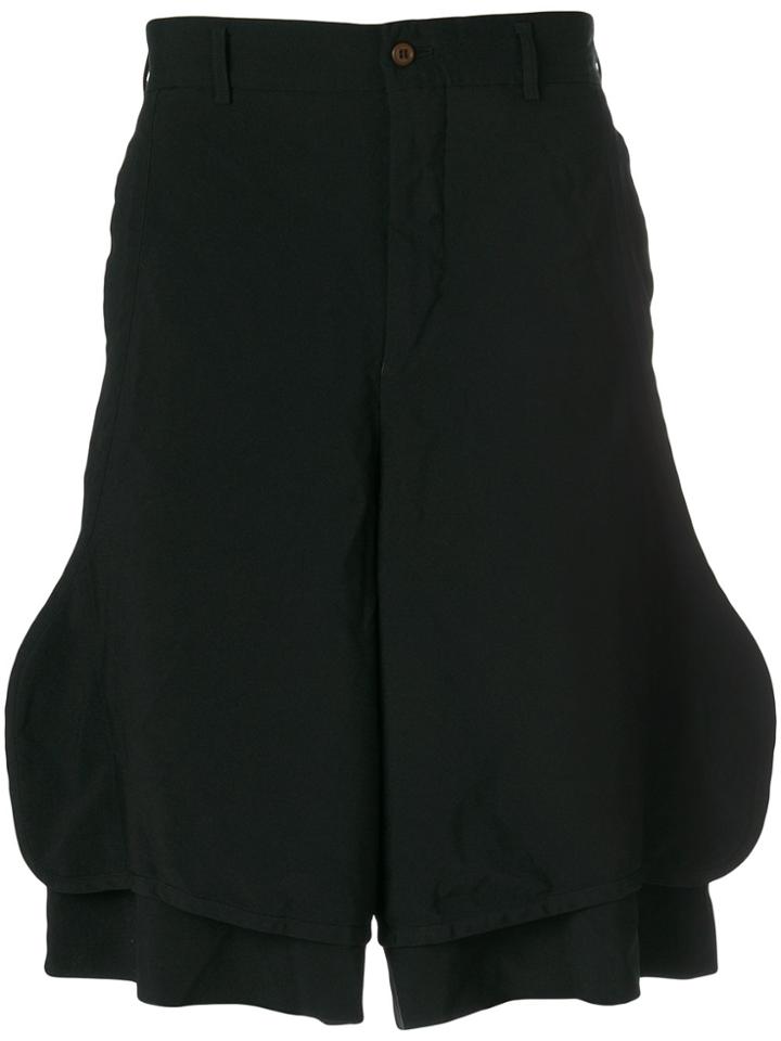 Comme Des Garçons Homme Plus Layered Knee Length Shorts - Black