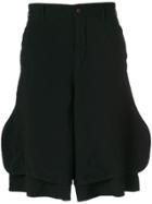 Comme Des Garçons Homme Plus Layered Knee Length Shorts - Black