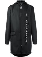 Numero00 Zipped Mid Hooded Coat, Men's, Size: Medium, Black, Polyester/acrylic/polyamide/spandex/elastane