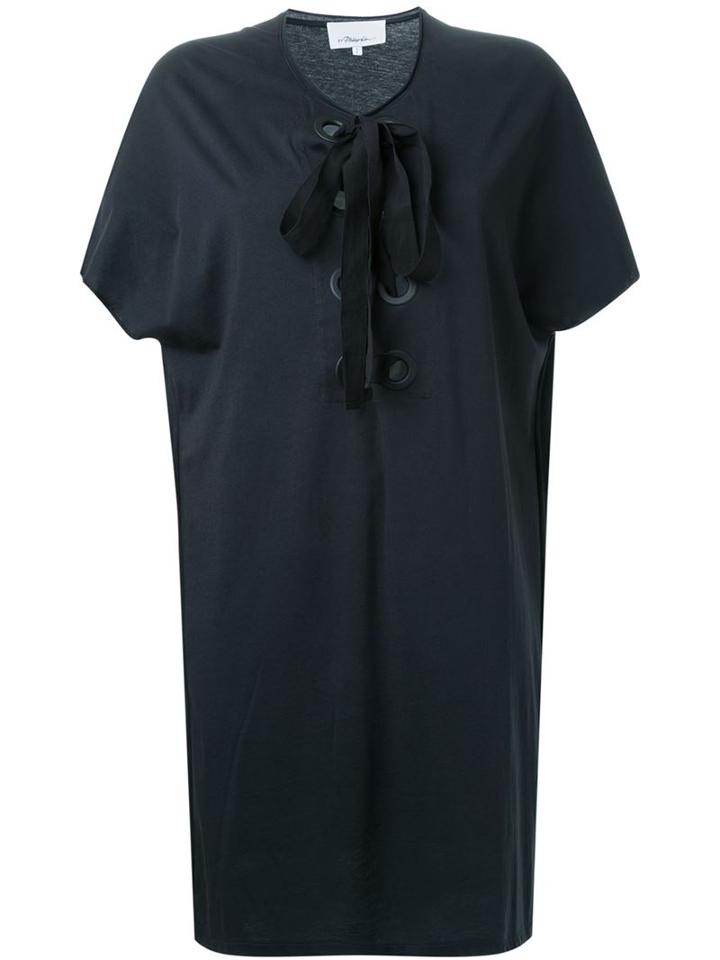 3.1 Phillip Lim Lace-up Shift Dress, Women's, Size: Medium, Black, Cotton