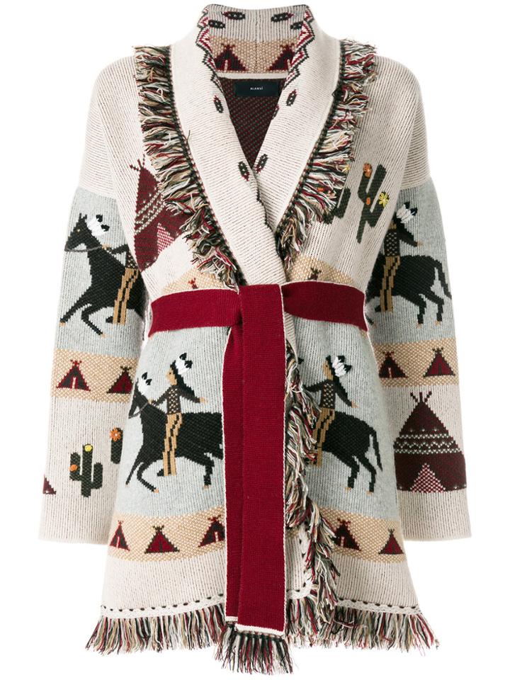 Alanui Fringed Cardi-coat - Nude & Neutrals
