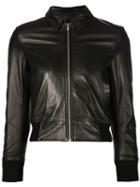 R13 Cropped Leather Jacket, Women's, Size: Medium, Black, Cotton/lamb Skin/viscose